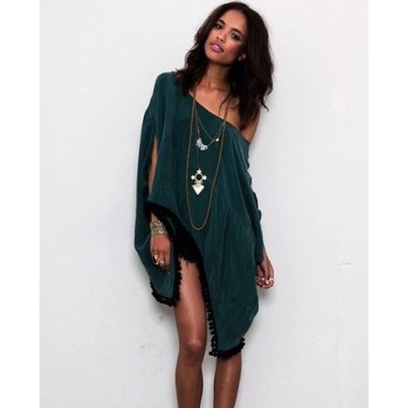 For Love And Lemons Jackets & Blazers - For Love & Lemons Caliente Cape Pom Pom Hemline XS